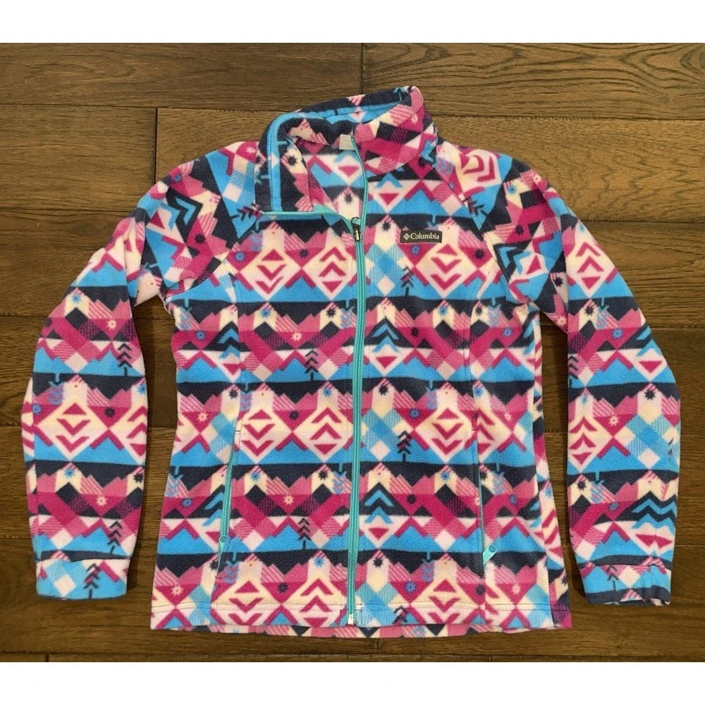 Girls Columbia West Bend Printed Fleece Jacket Size Large 14/16‎